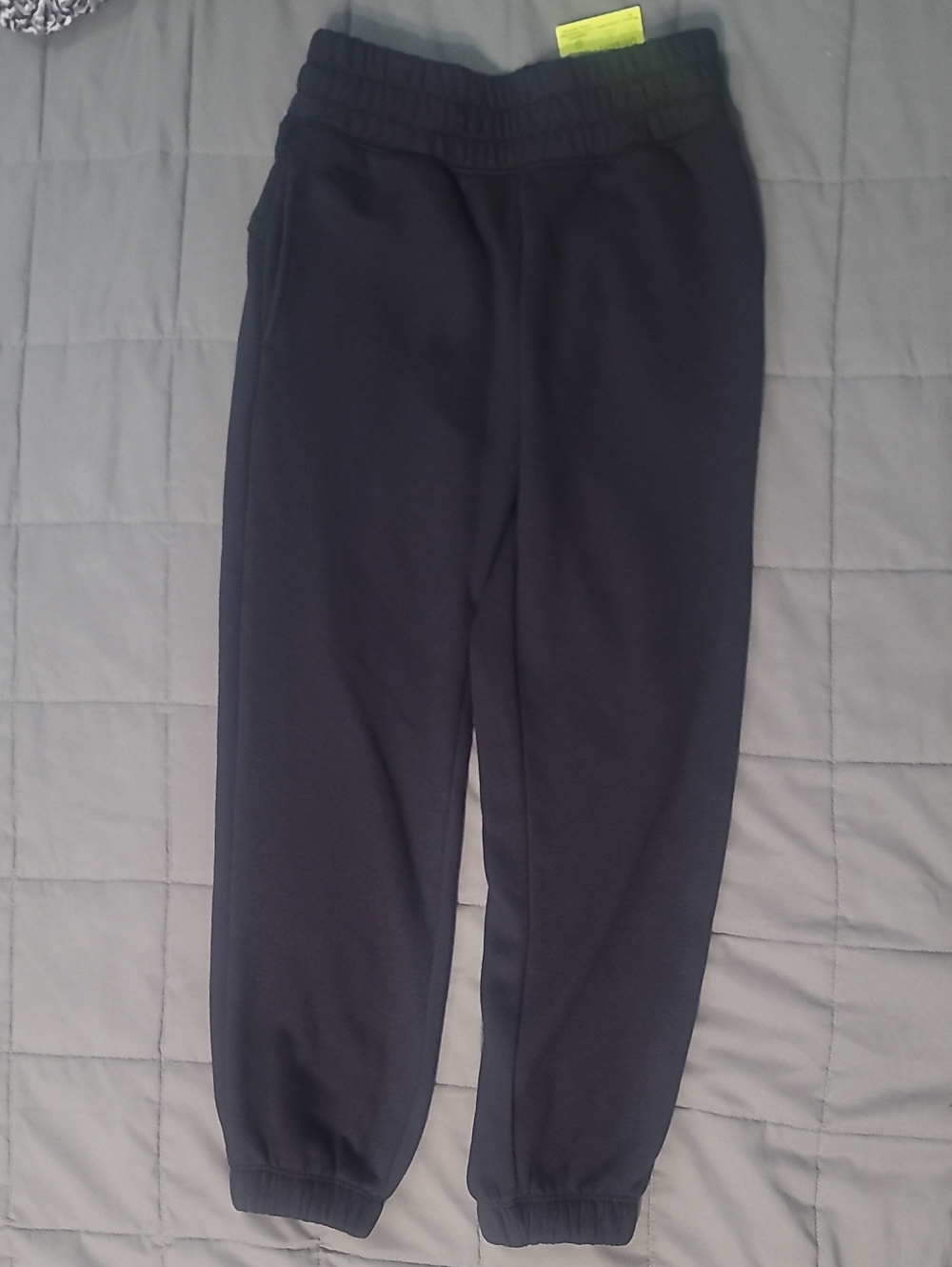 Youth Black Elastic-Waist Jogger Pants